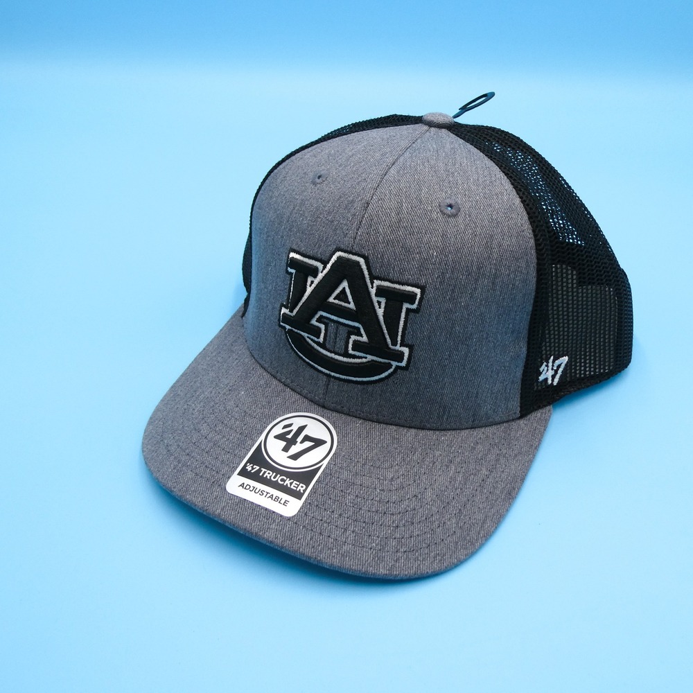 '47 Brand Hat Mens One Size Auburn Tigers Grey Black Trucker Snapback Cap Logo